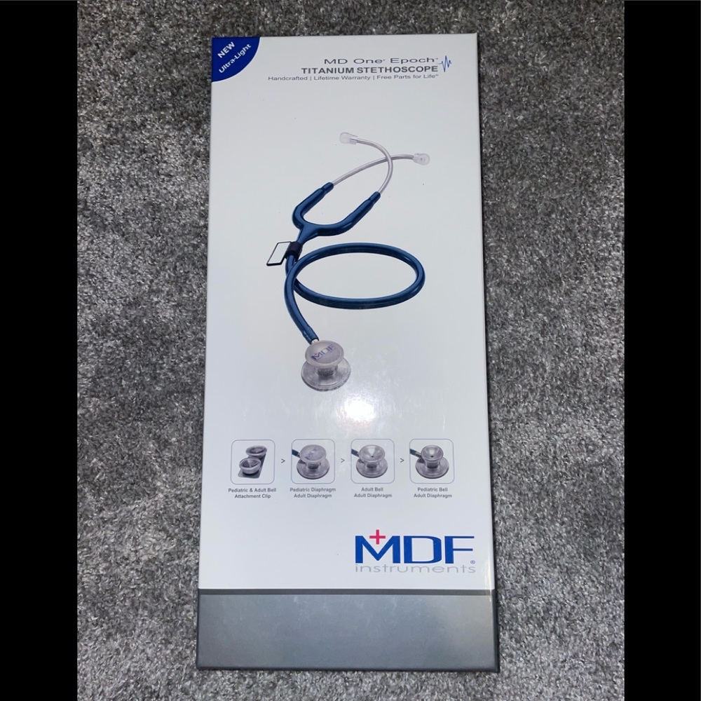 MDF MD One Epoch Ultra Lightweight Titanium Stethoscope Dual Head Color Napa NIB